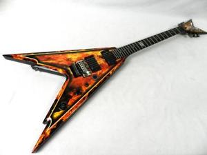 DEAN Razorback V 255 Explosion Fire Pattern EMG E-Guitar Free Shipping