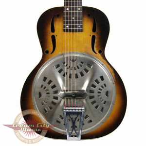 VINTAGE 1930'S DOBRO ROUNDNECK ROUND NECK RESOPHONIC RESONATOR ACOUSTIC GUITAR