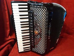 NEW Scandalli Piano Accordion Super L Double Tone Chamber Black 41/120 4/5 LMMH