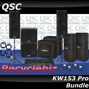 Awesome Everything Pack! QSC KW153 Pro Bundle  KW181 Subs, Stands, Bags & Cables