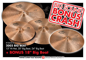 Paiste GRATISVERSAND 2002 Big Beat Black Label Set 24 Ride 20 18 + 15 Hats