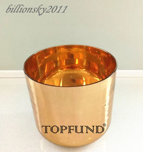 Alchemy Solid 24K Pure Gold Clear B Crown Chakra Crystal Singing Bowl 8"