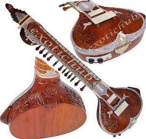 SURBAHAR~SITAR~FLAT WOODEN TUMBA~ELECTRIC SYSTEM~DESIGNER TUN WOOD~GREAT SOUND~