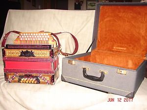 Slovenian Melodija 3 Row Diatonic Button Box Accordion NEVER USED with case!