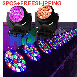 2PCS FREESHIPPING LED 19*15w RGBW 4IN1 bee eye beam zoom moving head LIGHT