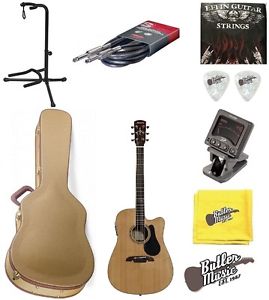 Alvarez AD70CE Artist Series A/E Dreadnought Guitar w/Gold Hardshell case + More