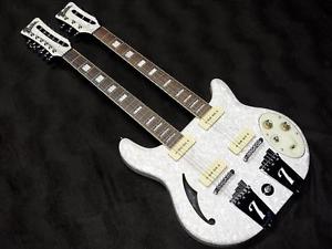 Italia Guitar Rimini Double Neck White Pearl, Electric guitar, y1280