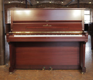Reconditioned, 1980, Steinway Model V upright piano with a mahogany case