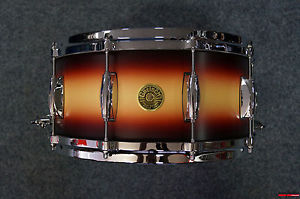 Gretsch USA Custom Snaredrum in "Stain Tobacco/Vintage White Burst"  -  14x6,5"