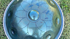 Handpan Hand  Pan Steel Drum *Q-Handpan* G-Hijazkar  Custom Carved Lotus Flower