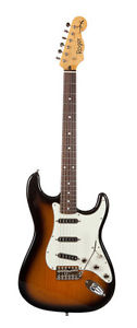 Roger SC Vintage E-Gitarre Alder in 2-Tone-Sunburst inkl. Duesenberg Ledertasche