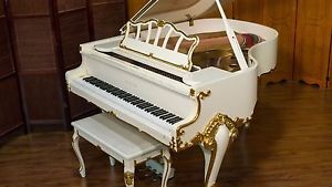Samick Ivory & Gold Grand Piano - FREE Delivery in USA