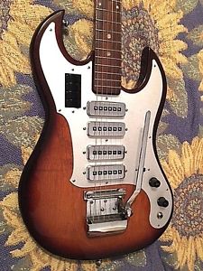 RARE TEISCO "CROWN" BRAND BARITONE DELUXE 4PU GUITAR 100% MIJ JAPAN THE CLEANEST