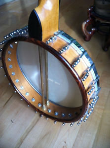 Fretless 5 (Five) String Banjo, Bill Rickard 12" Pot, Custom Cherry Wood Neck