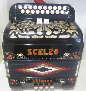 ORGANETTO PROFESSIONALE SCELZO - 19 TASTI  4 BASSI  IN TERZA-SOL TAM-DECORATO