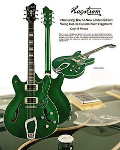 GREEN HAGSTROM GUITAR,  ONE OF 48     335 STYLE