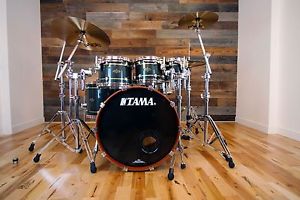 TAMA STARCLASSIC BUBINGA ELITE 5 PIECE DRUM KIT GOLD BANDED GUNMETAL (PRE-LOVED)
