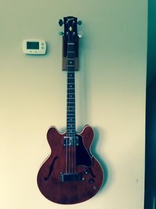 Vintage 1967 EB-2C Gibson bass guitar; 335 shape, treble button.