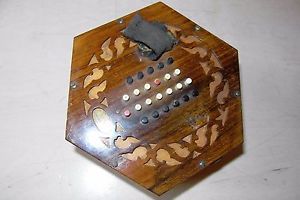 frühe Concertina C. Wheatstone London 48-tönig Konzertina ser.nr. 7363 unrest.