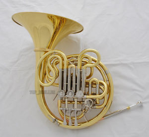 Professional Gold 103 Mode Double French Horn F/Bb Cupronicekl Tuning Pipe +Case
