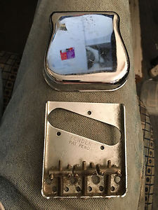 Vintage Fender Telecaster Bridge and Ashtray W/ original solid saddles 1954-61