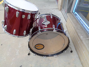 vintage 80s Ludwig Keystone 26" bass drum + 16" mounted tom drum