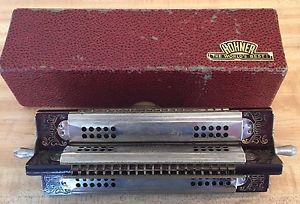 M. HOHNER HARMONICA FOUR SIDED SHOWMANS PIECE WITH ORIGINAL BOX MADE IN 1893