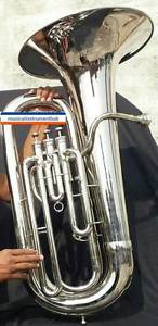 TUBA EB FLAT OF PURE BRASS IN PURE SILVER POLISH+HARD CASE+MOUTHPC+FREE SHIPPING