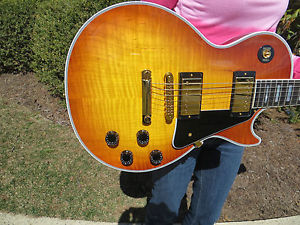 Gibson Custom Shop Les Paul Custom Sunrise Teaburst Flame 2010 EBONY FRETBOARD