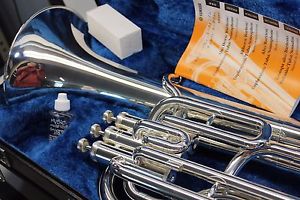 Yamaha YBH301 Silver Baritone Horn YBH 301S wt Hard Case Mouthpiece Owner Manual