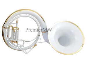 PremierMW Sousaphone 24" Big Bell White Color With Free Carry Bag + MouthPiece