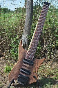 Reichardt Guitars Headless Flamed Black Limba Walnut 8-String Free Shipping