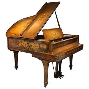 Antique Sohmer & Co New York Baby Grand Piano Hand Painted Vernis Martin