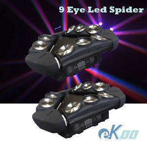 2units 9 Eyes RGBW 4in1 LED Spid