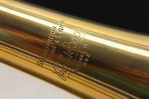 Bach Stradivarius 42 GHM Bb Gold Bell Trombone PROFESSIONAL Goseneck Heavyweight
