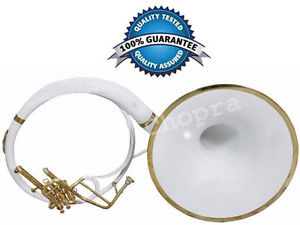 Sousaphone Painted White 22" Bb "Chopra" 3V BAG n MOUTH PIECE SHIPPING FAST