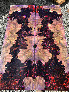 Stabilized Buckeye Burl Resin Inlay Guitar Set STAB BM  #123 .30" x 7.4" x 22"