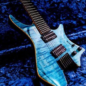 Used! STRANDBERG J-Custom J7 Blue 7-strings Headless Guitar Made in Japan