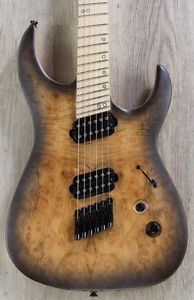 Legator Ninja Overdrive 300-Pro Guitar, Jupiter Burst Burl, Fanned Frets