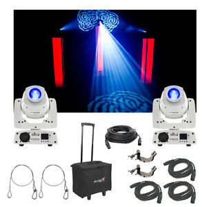 (2) Chauvet DJ Intimidator Spot 255 IRC White Moving Light Bag Clamps Cables New