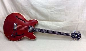 Vintage 1960's Gibson EB-2 Hollowbody Bass Guitar Circa 1967 Cherry Red
