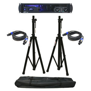 Peavey Ipr2 7500 Pro Audio Speaker Amplifier 7500W Amp Stands & Speakon Cables