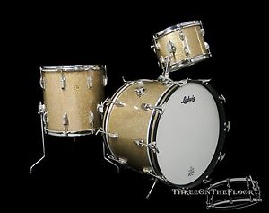 1966 Ludwig Champagne / Nickel Downbeat Drum Kit : Vintage 20 - 12 - 14