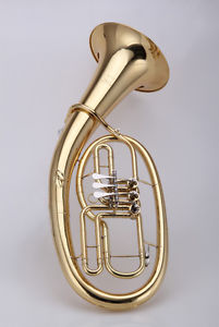 Flat key Baritone Gold lacquer Brass body Cupronickel Valves