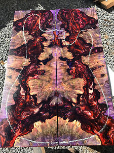 Stabilized Buckeye Burl Resin Inlay Guitar Set STAB BM  #121 .28" x 7.4" x 22