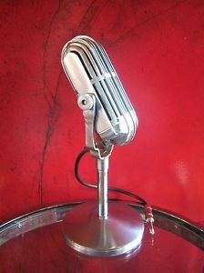 Vintage RARE 1950's American D9AT dual dynamic microphone old antique w stand
