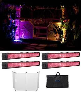 4 American DJ MEGA GO BAR 50 RGBA Rechargable Battery Powered Wash Lights+Facade