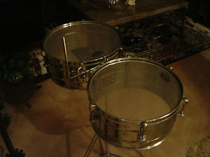 VINTAGE LATIN PERCUSSION PALISADES TIMBALES W ORIGINAL STAND......THE HOLY GRAIL