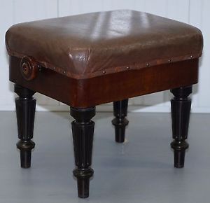 RARE H BROOKS OF LONDON ROSEWOOD & WALNUT CIRCA 1875 PIANO STOOL HEIGHT ADJUST