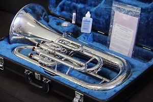 Yamaha YEP321 4 valve Euphonium Horn YEP 321 SILVER Baritone w Mouthpiece L@@K